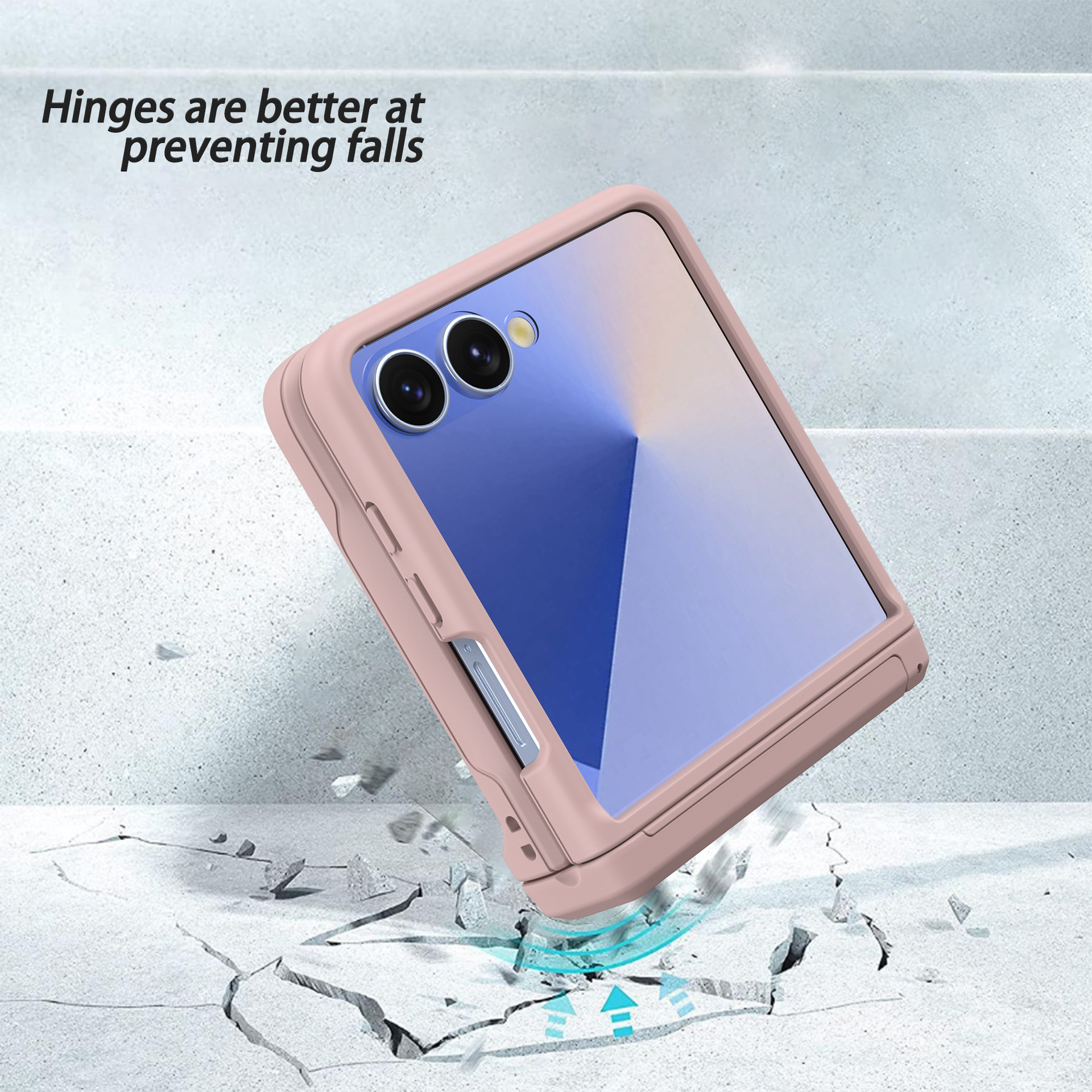 Compatible with Samsung Z Flip8/7 phone case, card slot holder, Flip6/5/4 spring-loaded folding screen protective case