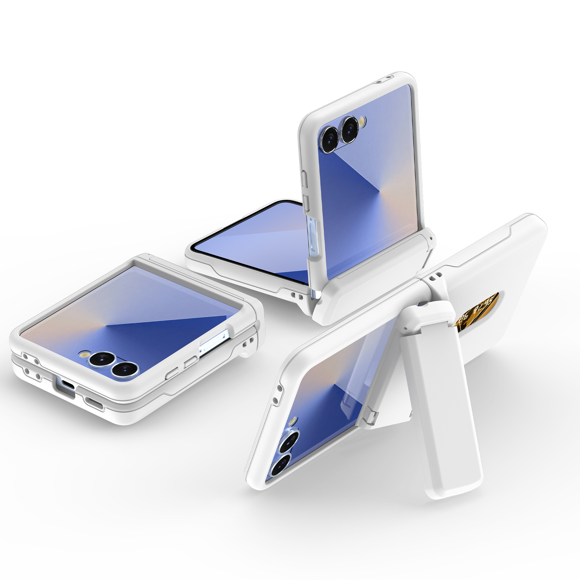 Compatible with Samsung Z Flip8/7 phone case, card slot holder, Flip6/5/4 spring-loaded folding screen protective case