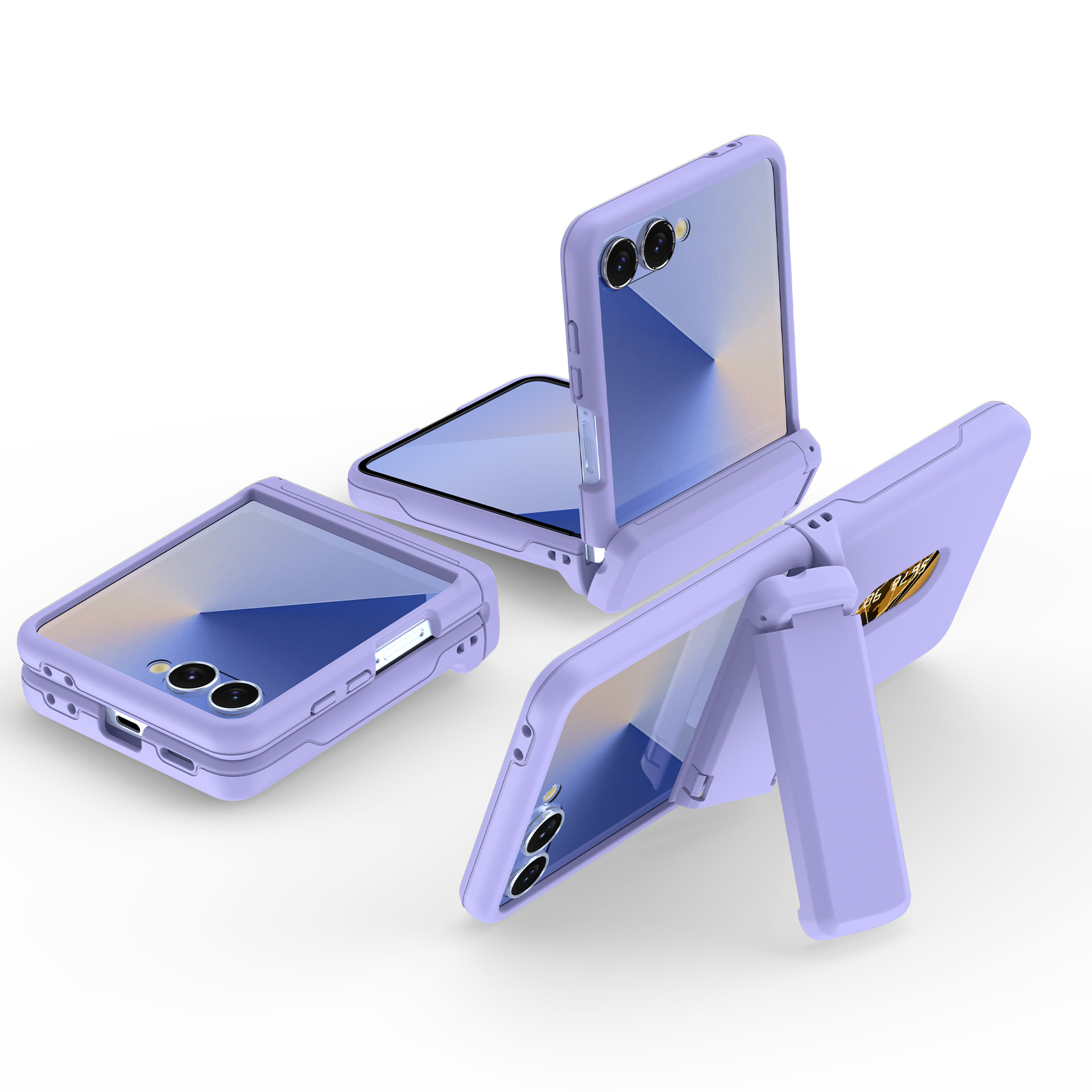 Compatible with Samsung Z Flip8/7 phone case, card slot holder, Flip6/5/4 spring-loaded folding screen protective case