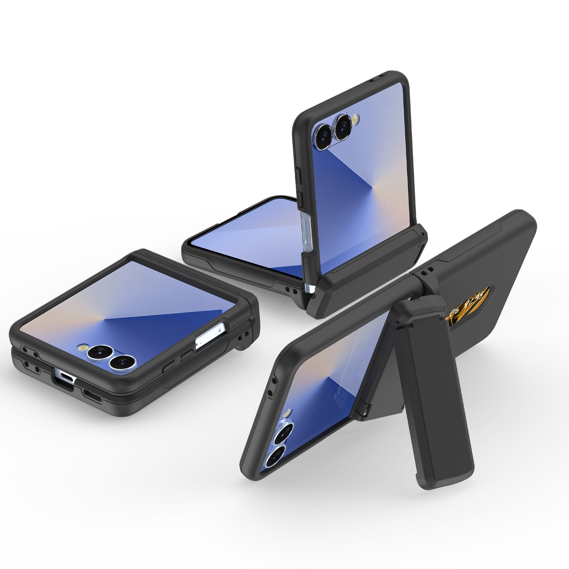 Compatible with Samsung Z Flip8/7 phone case, card slot holder, Flip6/5/4 spring-loaded folding screen protective case