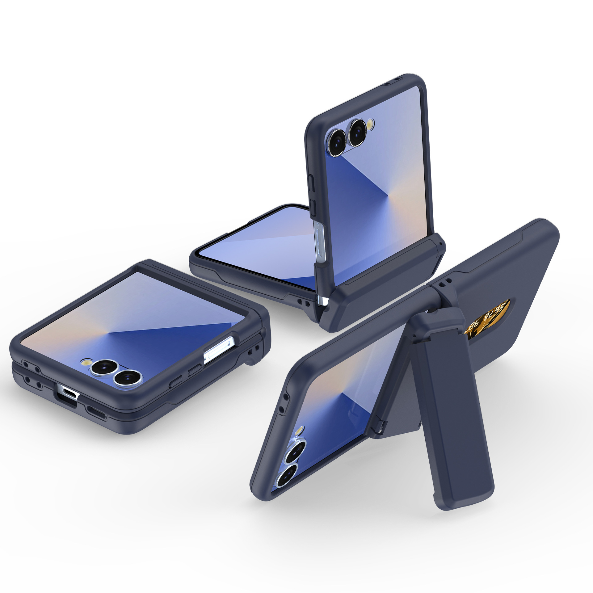Compatible with Samsung Z Flip8/7 phone case, card slot holder, Flip6/5/4 spring-loaded folding screen protective case