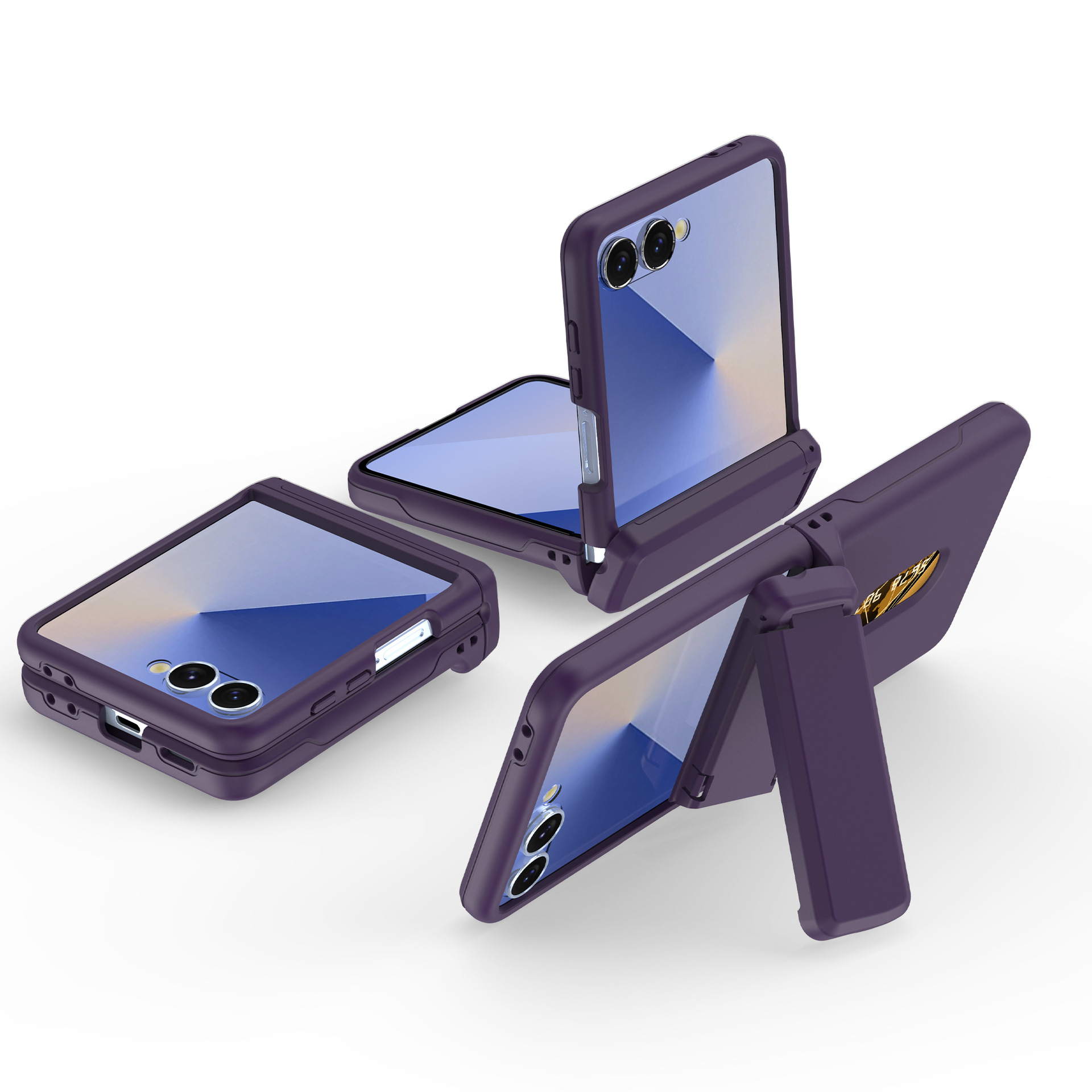 Compatible with Samsung Z Flip8/7 phone case, card slot holder, Flip6/5/4 spring-loaded folding screen protective case