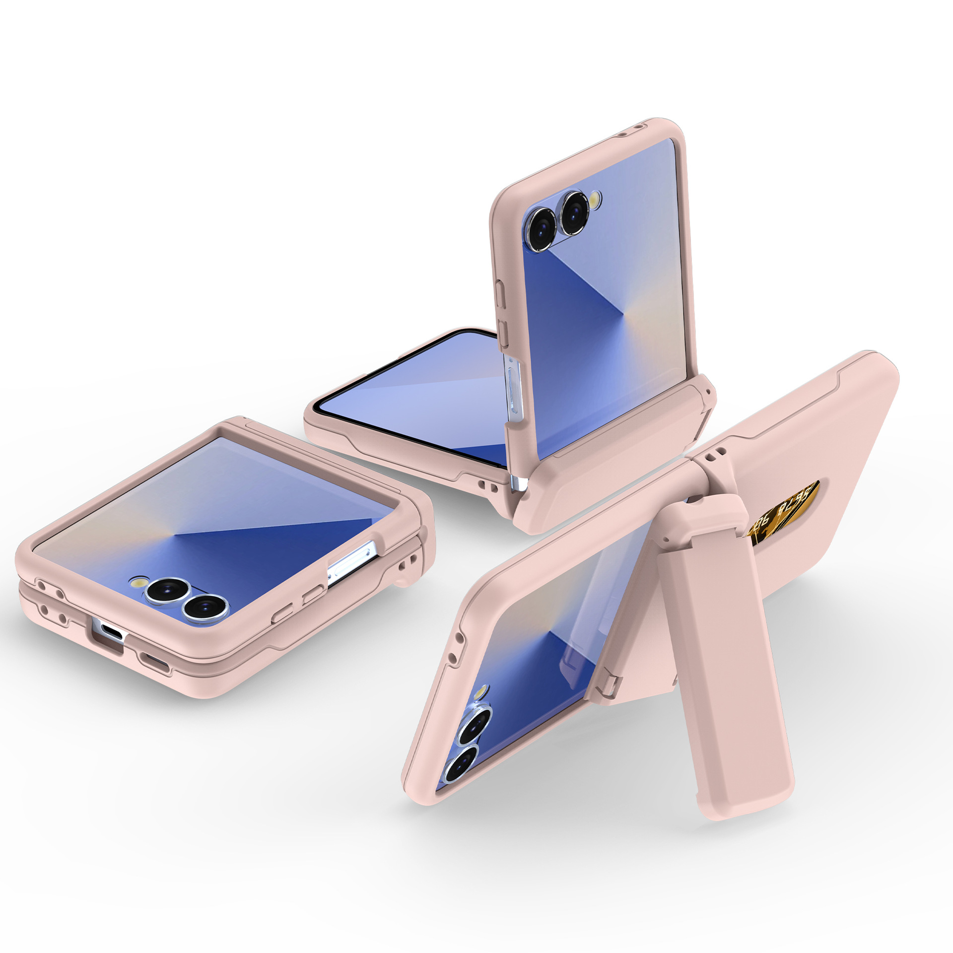 Compatible with Samsung Z Flip8/7 phone case, card slot holder, Flip6/5/4 spring-loaded folding screen protective case