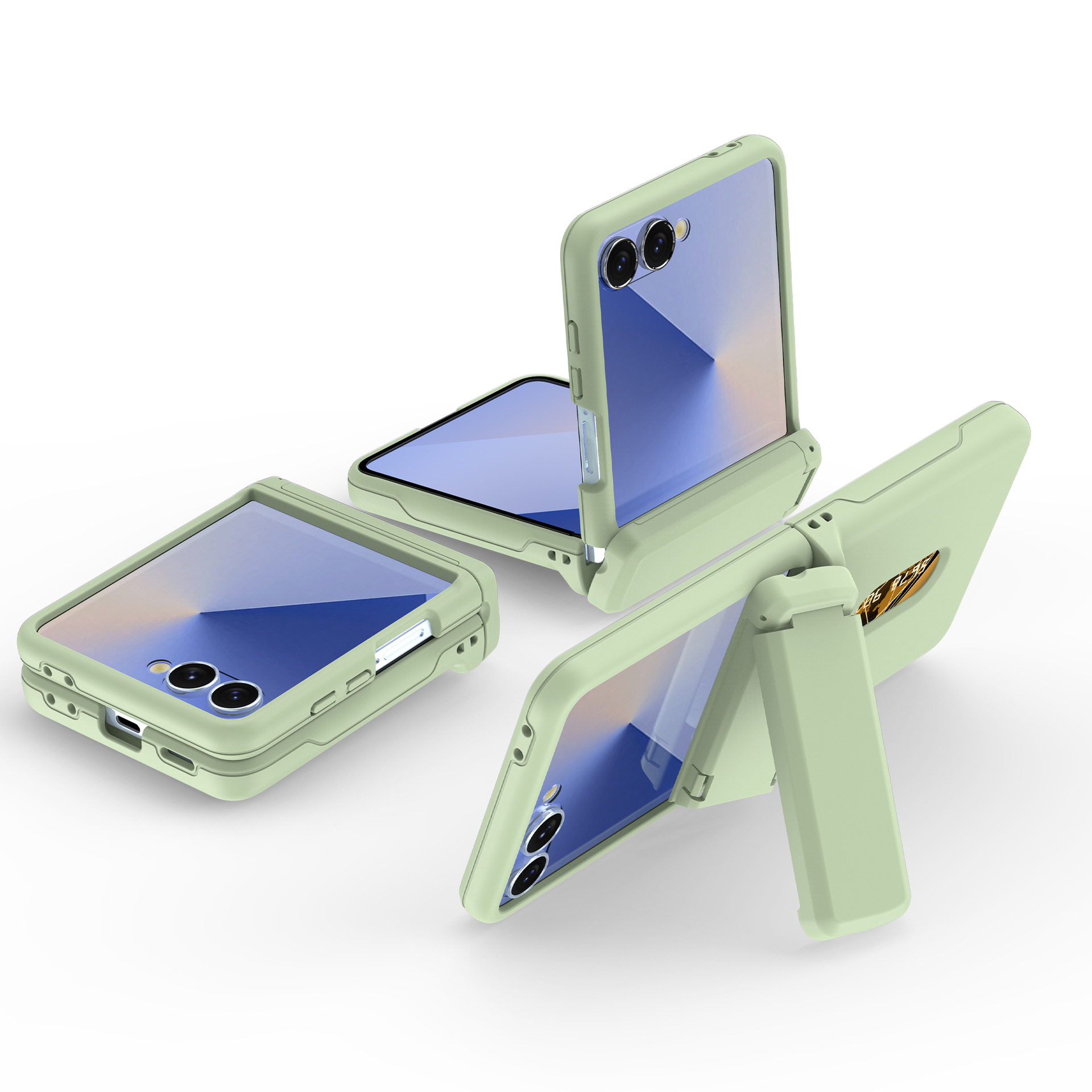 Compatible with Samsung Z Flip8/7 phone case, card slot holder, Flip6/5/4 spring-loaded folding screen protective case