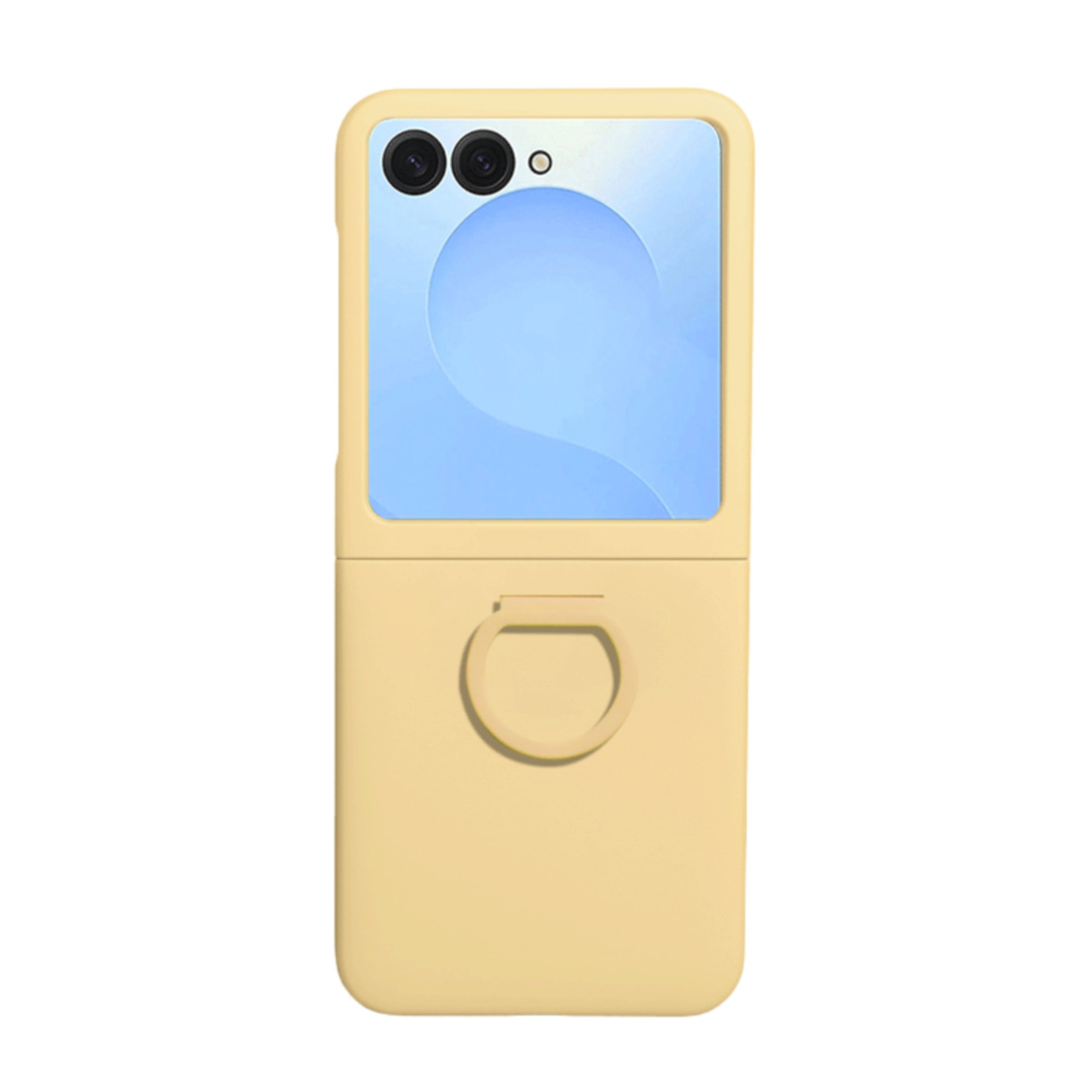Compatible with Samsung Z Flip8 phone case, Flip7/6/5 solid color skin-feel ring ultra-thin protective case, official style.