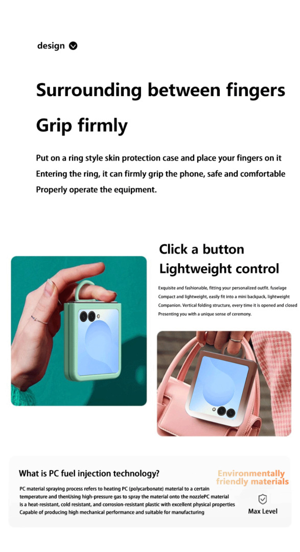 Compatible with Samsung Z Flip8 phone case, Flip7/6/5 solid color skin-feel ring ultra-thin protective case, official style.