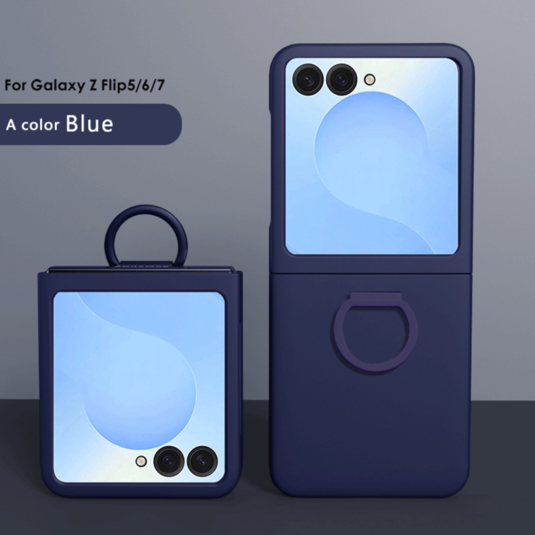 Compatible with Samsung Z Flip8 phone case, Flip7/6/5 solid color skin-feel ring ultra-thin protective case, official style.