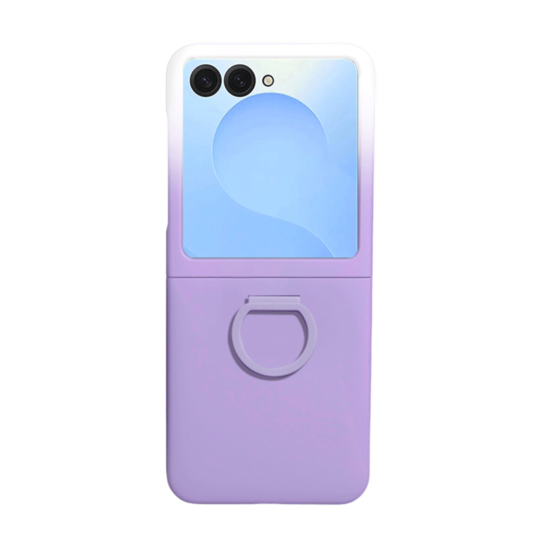 Compatible with Samsung Z Flip8 phone case, Flip7/6/5 solid color skin-feel ring ultra-thin protective case, official style.