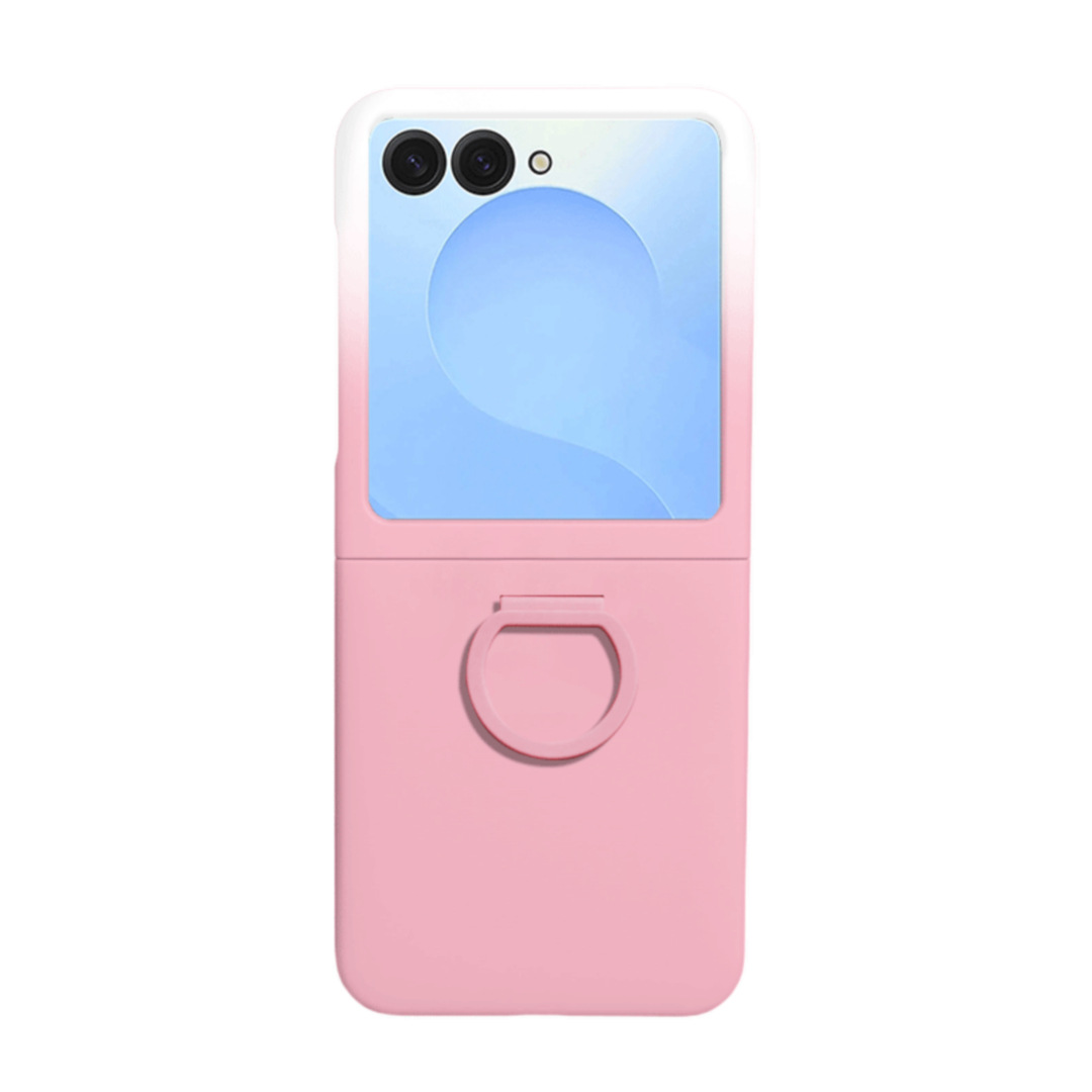 Compatible with Samsung Z Flip8 phone case, Flip7/6/5 solid color skin-feel ring ultra-thin protective case, official style.