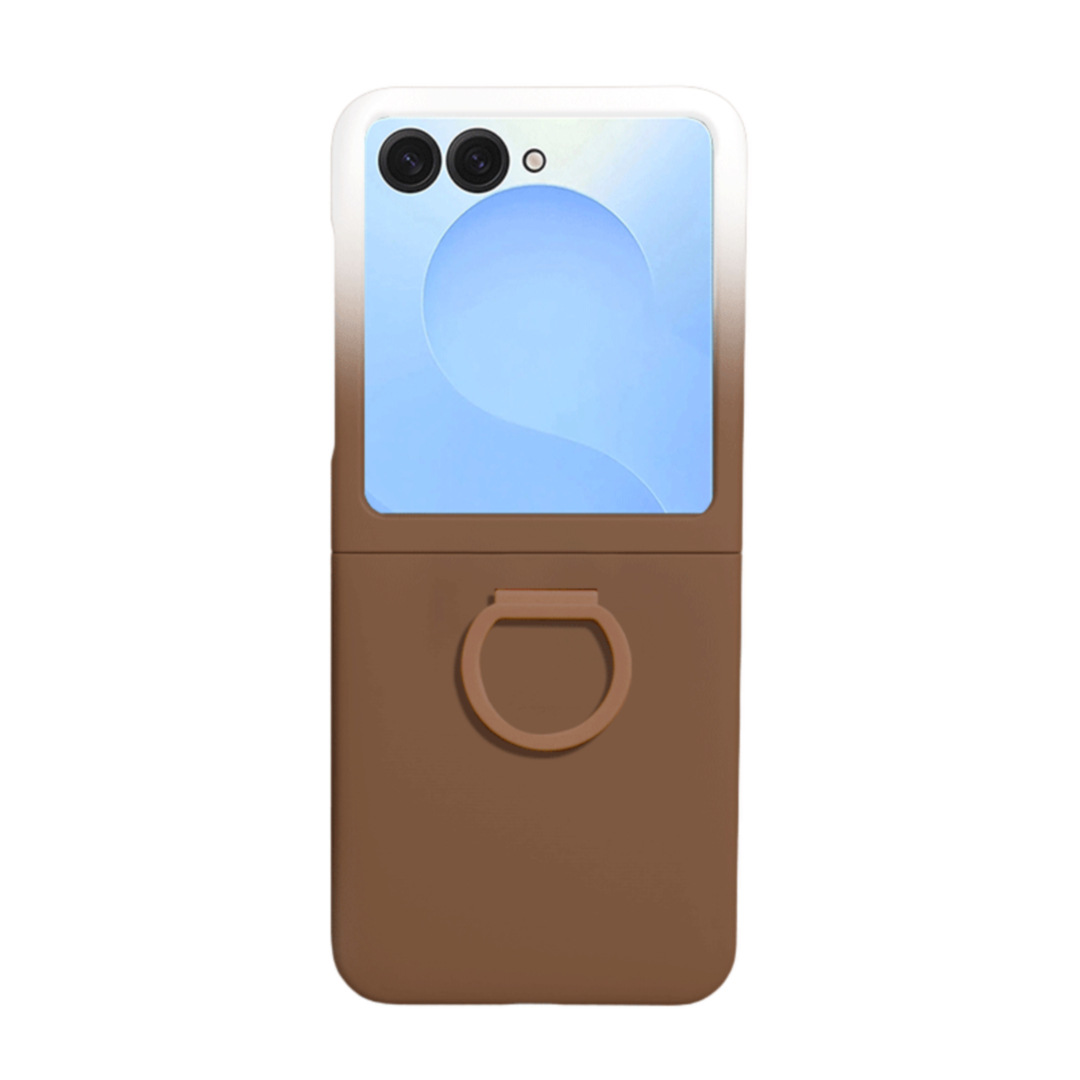 Compatible with Samsung Z Flip8 phone case, Flip7/6/5 solid color skin-feel ring ultra-thin protective case, official style.