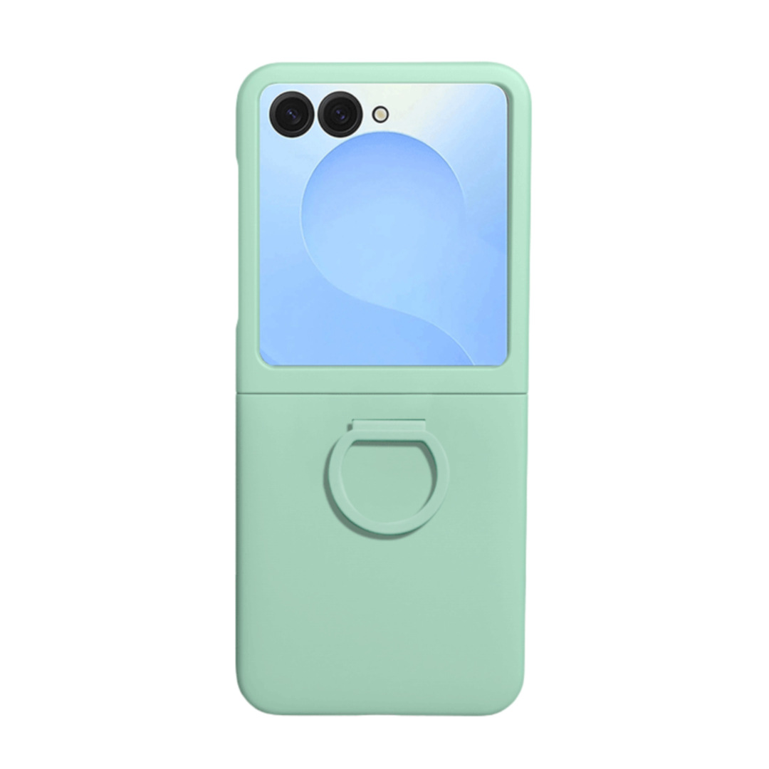 Compatible with Samsung Z Flip8 phone case, Flip7/6/5 solid color skin-feel ring ultra-thin protective case, official style.