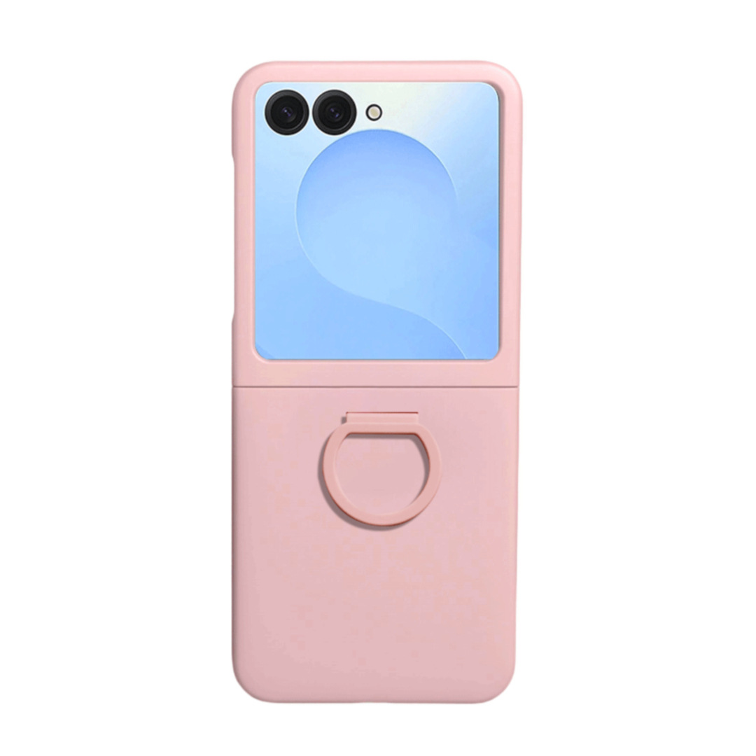 Compatible with Samsung Z Flip8 phone case, Flip7/6/5 solid color skin-feel ring ultra-thin protective case, official style.
