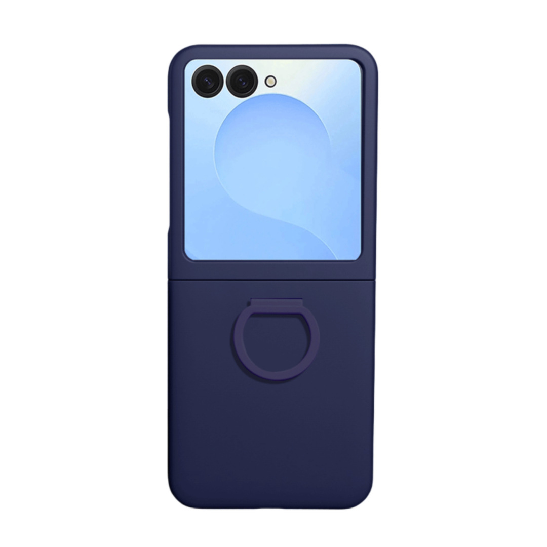 Compatible with Samsung Z Flip8 phone case, Flip7/6/5 solid color skin-feel ring ultra-thin protective case, official style.