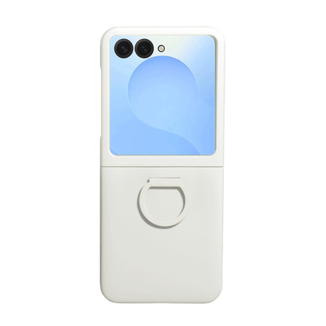 Compatible with Samsung Z Flip8 phone case, Flip7/6/5 solid color skin-feel ring ultra-thin protective case, official style.