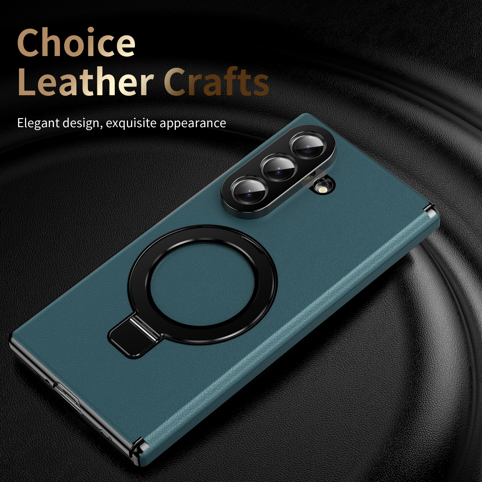 Compatible with Samsung Z Fold8/7 phone case, 6/5 case, electroplated leather, stand, 4/3 folding screen protector