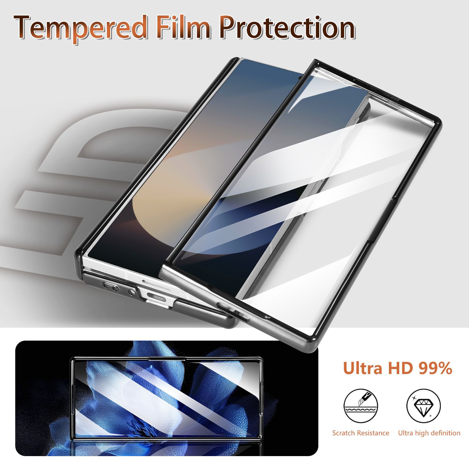 Compatible with Samsung Z Fold8 Ultra phone case, 7/6 magnetic card holder, 5/4 hinge case, full-coverage leather case