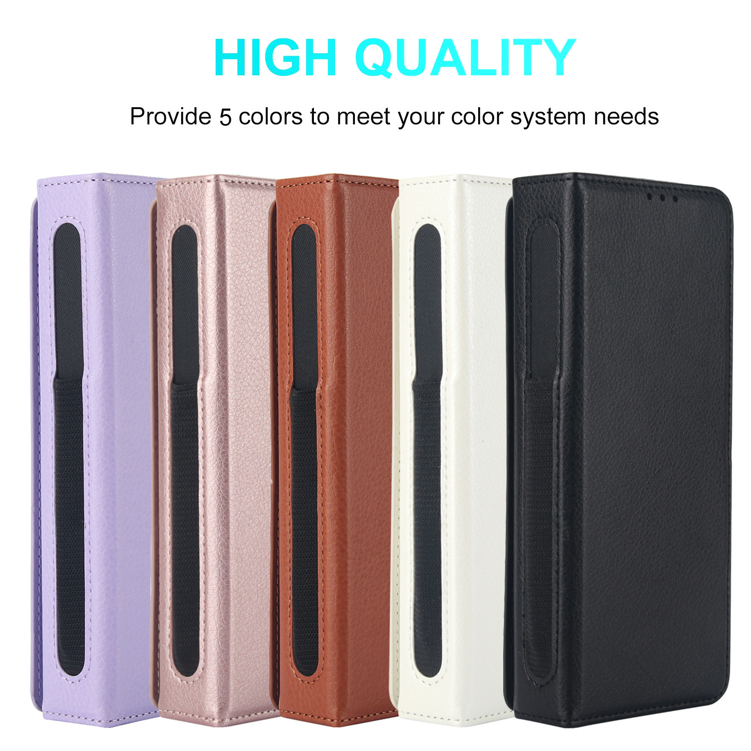 Compatible with Samsung Z Fold7/6/5 phone case, 4/3 SIM card slot, pen slot, multi-functional flip cover, folding stand, protective case