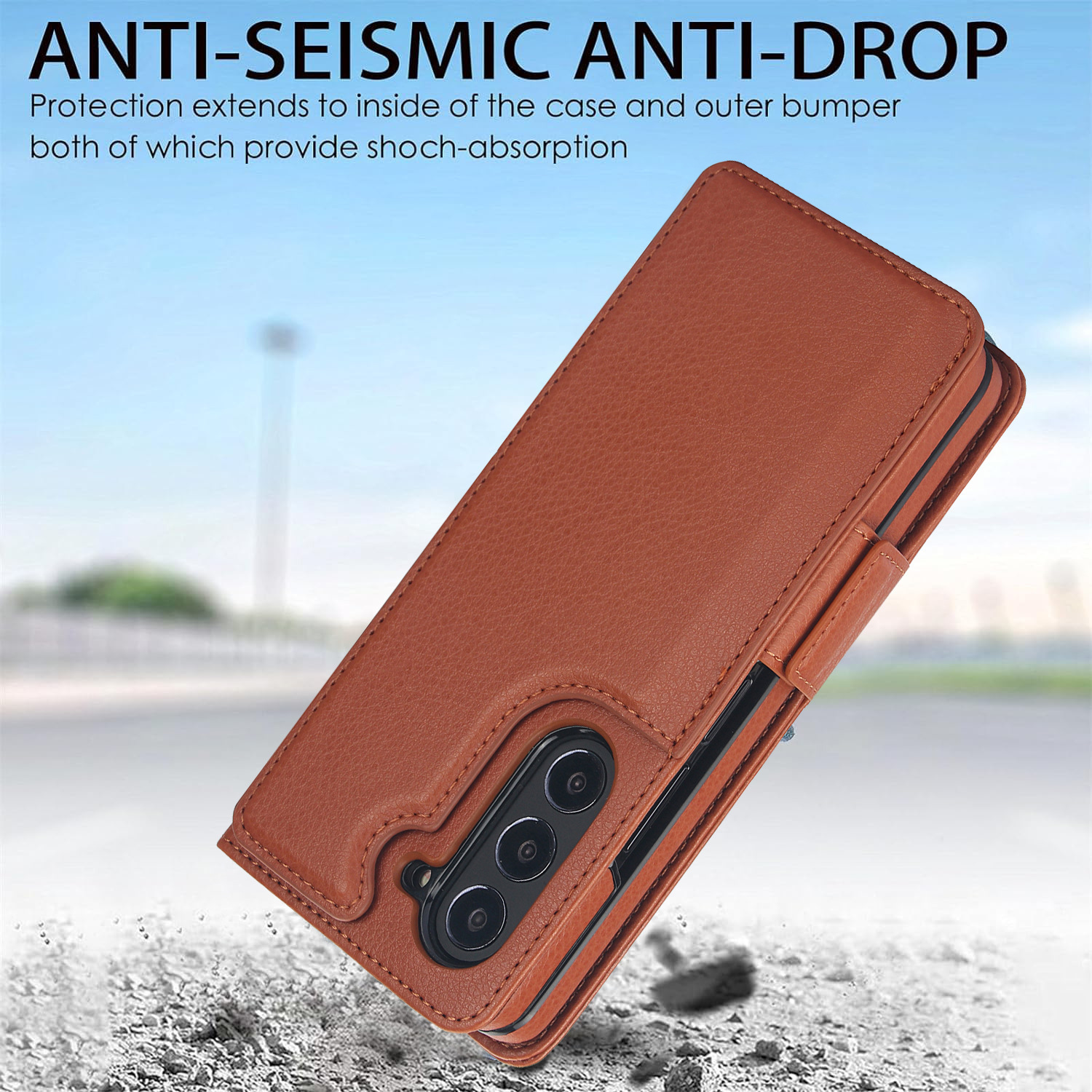 Compatible with Samsung Z Fold7/6/5 phone case, 4/3 SIM card slot, pen slot, multi-functional flip cover, folding stand, protective case