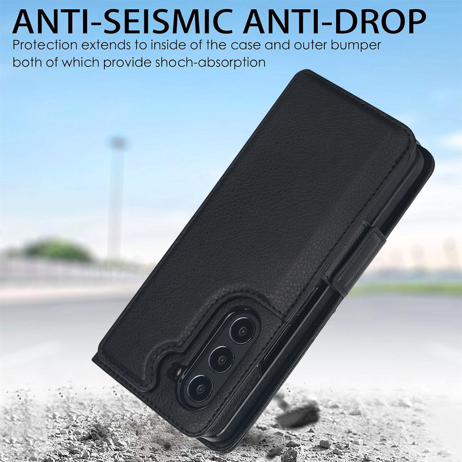 Compatible with Samsung Z Fold7/6/5 phone case, 4/3 SIM card slot, pen slot, multi-functional flip cover, folding stand, protective case