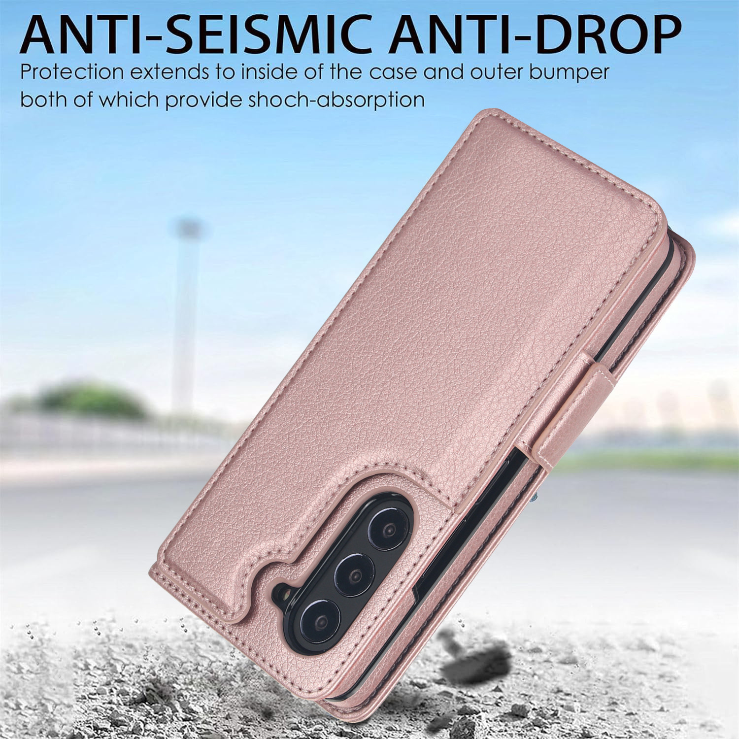 Compatible with Samsung Z Fold7/6/5 phone case, 4/3 SIM card slot, pen slot, multi-functional flip cover, folding stand, protective case