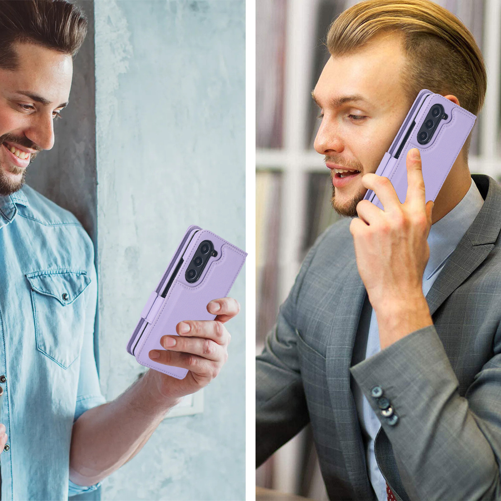 Compatible with Samsung Z Fold7/6/5 phone case, 4/3 SIM card slot, pen slot, multi-functional flip cover, folding stand, protective case