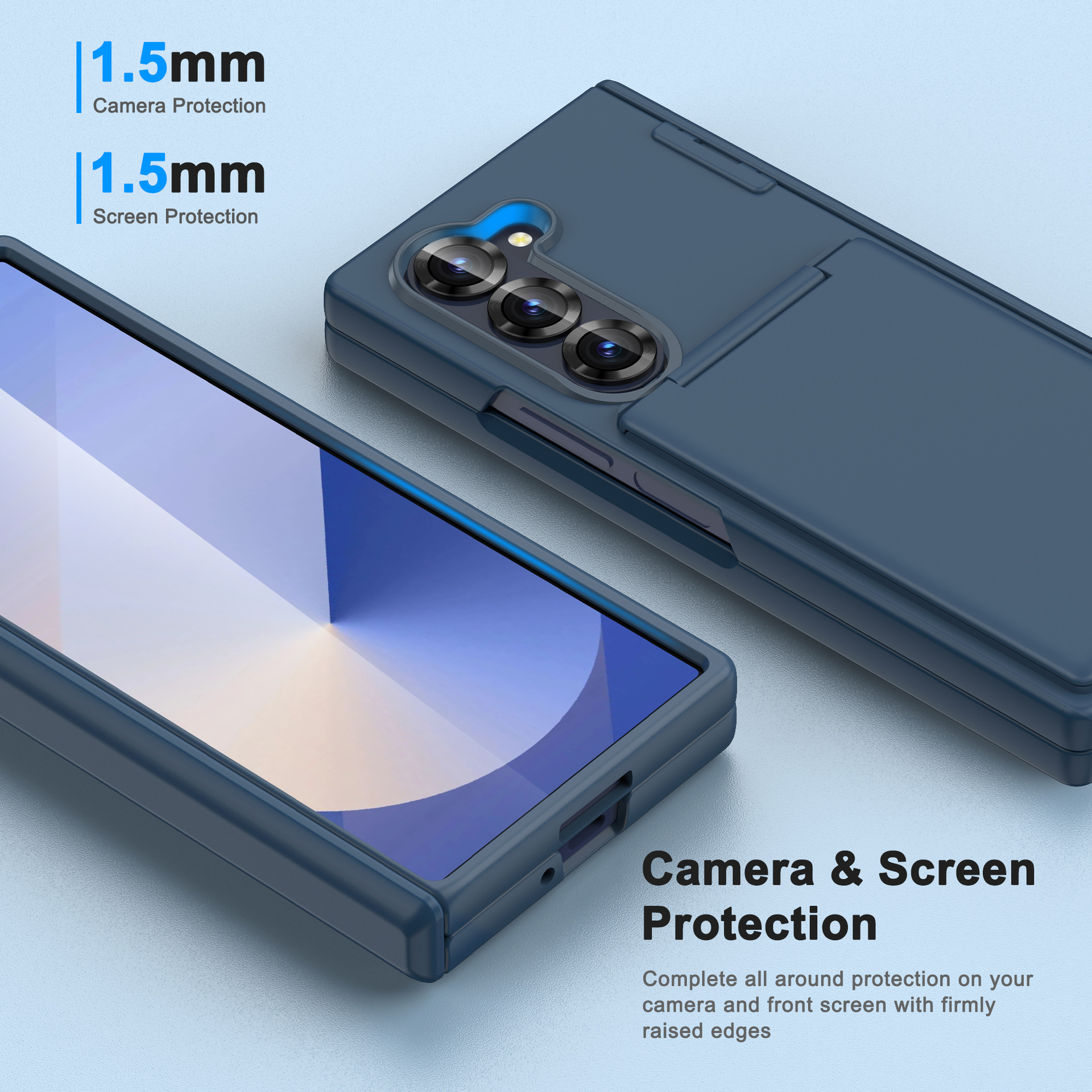 Compatible with Samsung Z Fold7/6 phone case, central axis card holder, solid color frosted transparent protective case, Amazon.