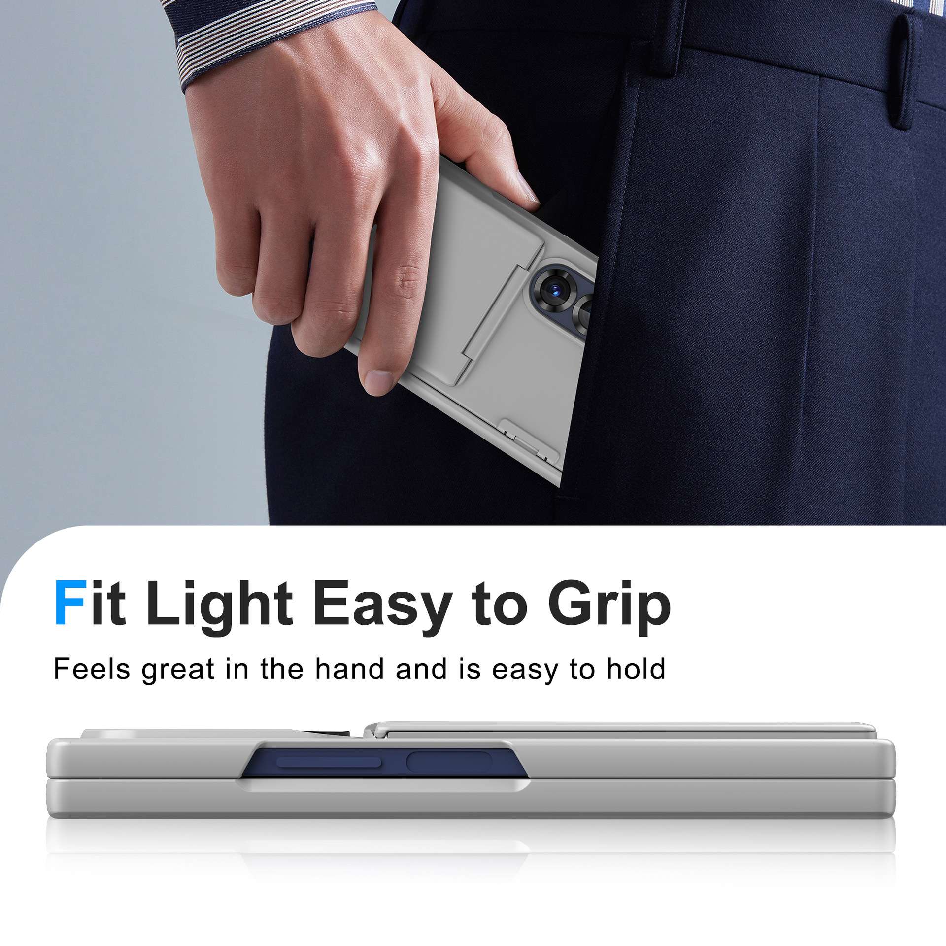 Compatible with Samsung Z Fold7/6 phone case, central axis card holder, solid color frosted transparent protective case, Amazon.
