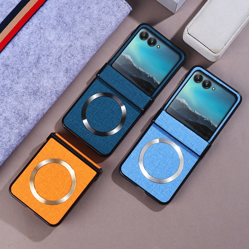 Compatible with Motorola Razr 60 phone case, Moto 50/40 Ultra fabric textured hinge magnetic folding protective case