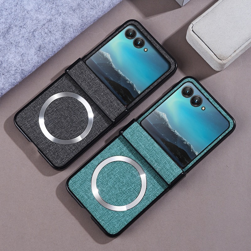 Compatible with Motorola Razr 60 phone case, Moto 50/40 Ultra fabric textured hinge magnetic folding protective case