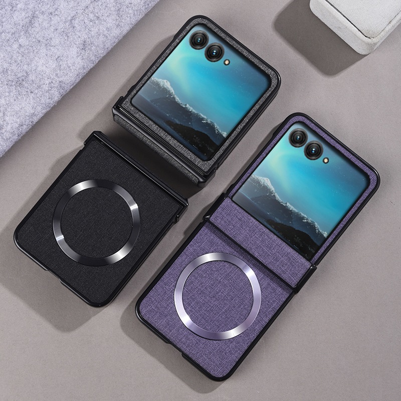 Compatible with Motorola Razr 60 phone case, Moto 50/40 Ultra fabric textured hinge magnetic folding protective case