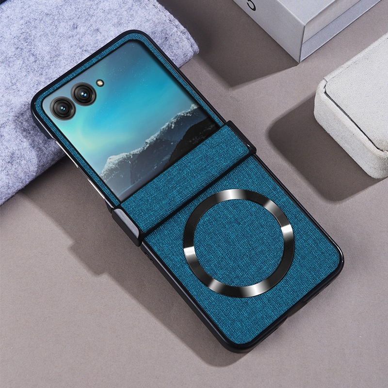 Compatible with Motorola Razr 60 phone case, Moto 50/40 Ultra fabric textured hinge magnetic folding protective case