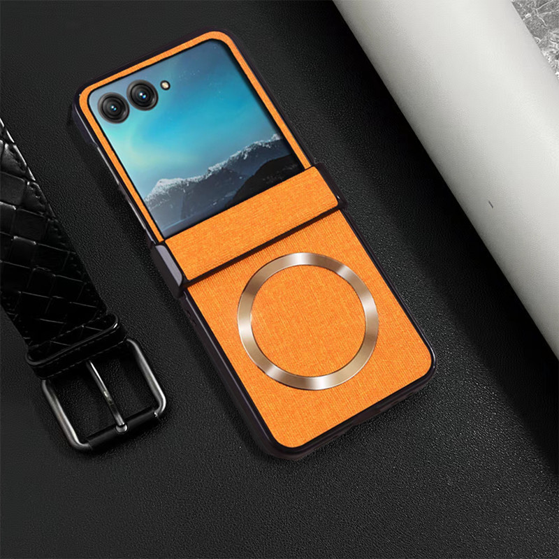 Compatible with Motorola Razr 60 phone case, Moto 50/40 Ultra fabric textured hinge magnetic folding protective case