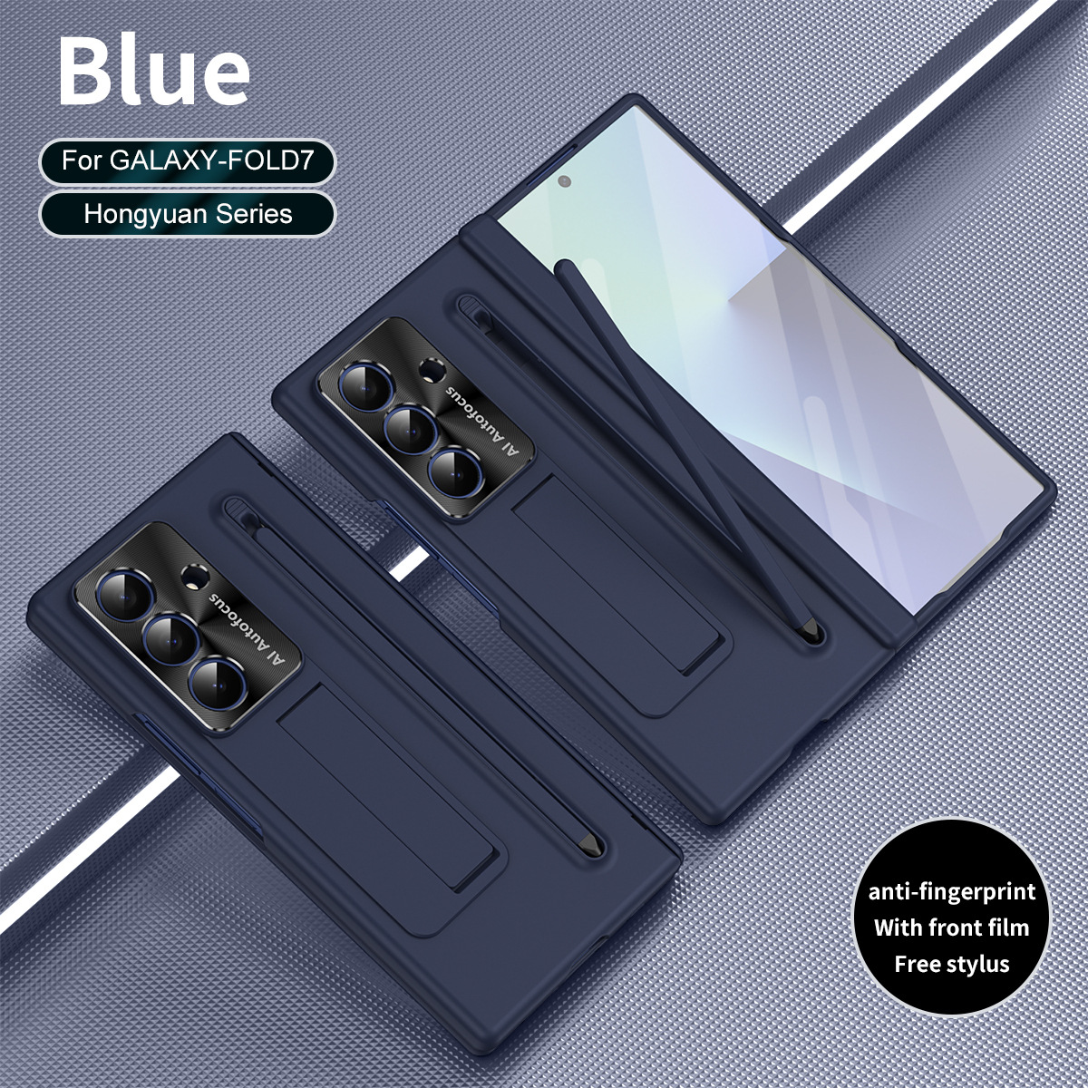 TriFold case with pen, stand, screen protector, and hinge for Samsung Z Fold 8/7/6 phones, providing full coverage protection.