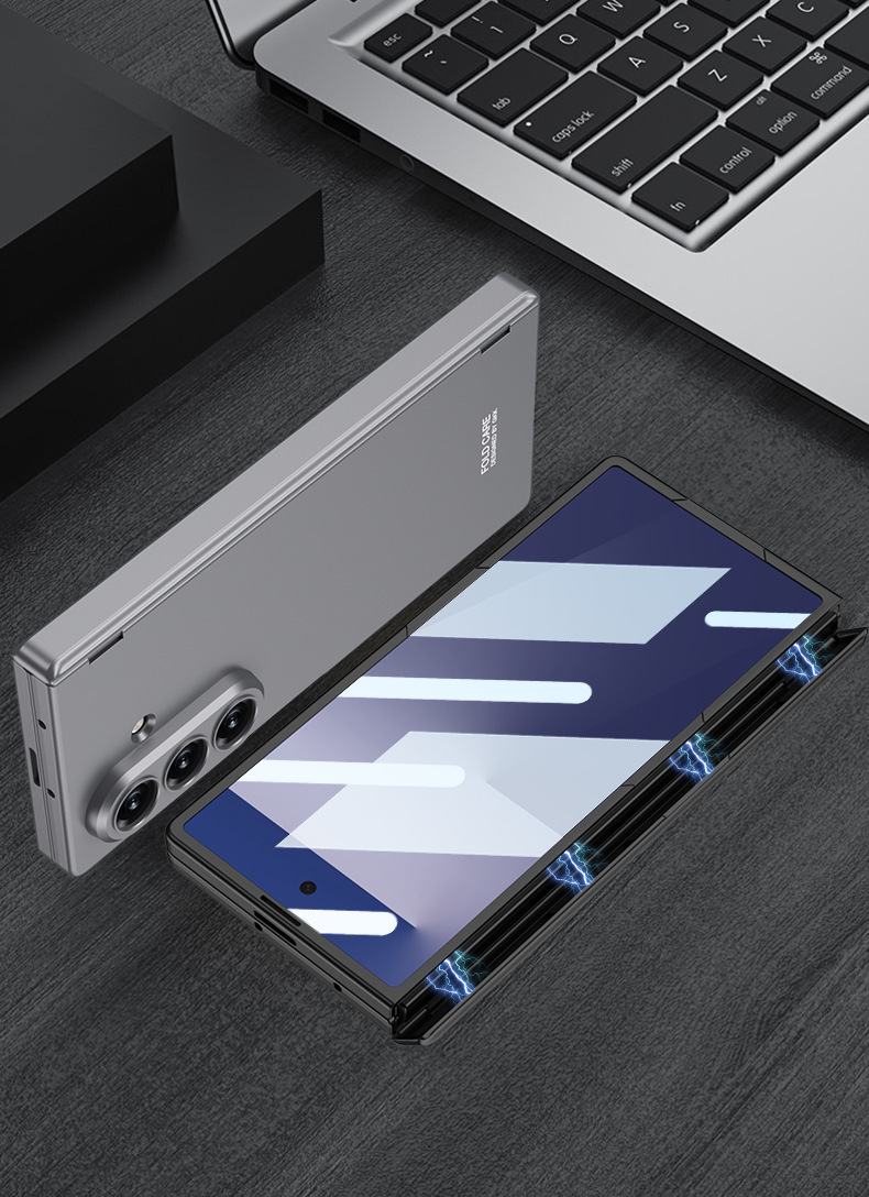 Compatible with Samsung Z Fold8/7 phone case, magnetic hinge, all-in-one case and screen protector, ultra-thin foldable screen protector.