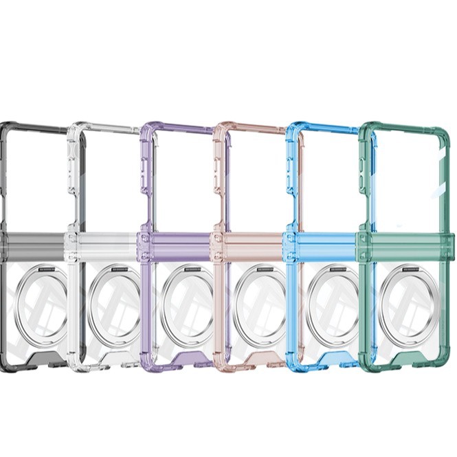 Compatible with Samsung Z Flip 8/7 phone case 7SE magnetic rotating stand airbag hinge 6/5 transparent shockproof case