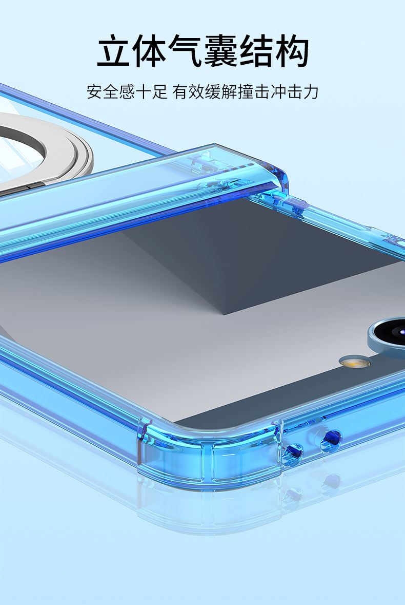 Compatible with Samsung Z Flip 8/7 phone case 7SE magnetic rotating stand airbag hinge 6/5 transparent shockproof case