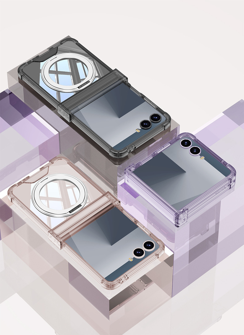 Compatible with Samsung Z Flip 8/7 phone case 7SE magnetic rotating stand airbag hinge 6/5 transparent shockproof case