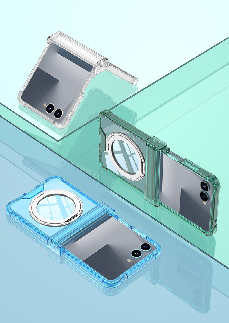 Compatible with Samsung Z Flip 8/7 phone case 7SE magnetic rotating stand airbag hinge 6/5 transparent shockproof case