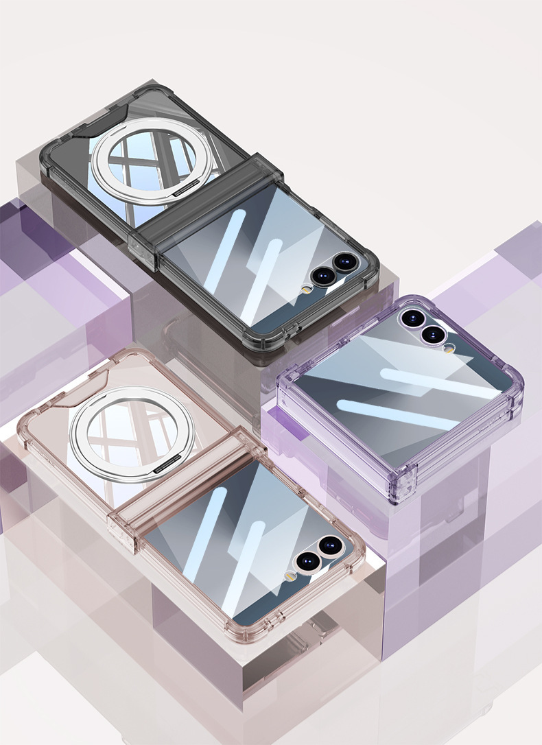 Compatible with Samsung Z Flip 8/7 phone case 7SE magnetic rotating stand airbag hinge 6/5 transparent shockproof case