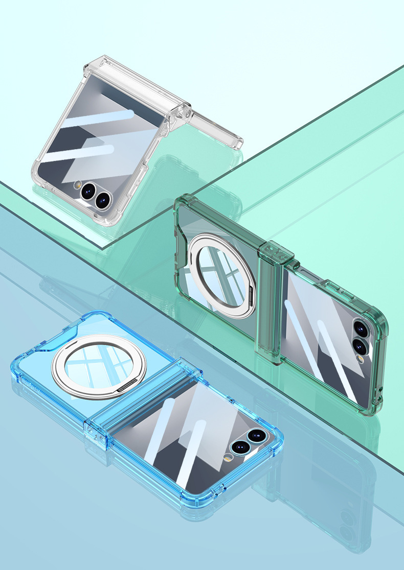 Compatible with Samsung Z Flip 8/7 phone case 7SE magnetic rotating stand airbag hinge 6/5 transparent shockproof case