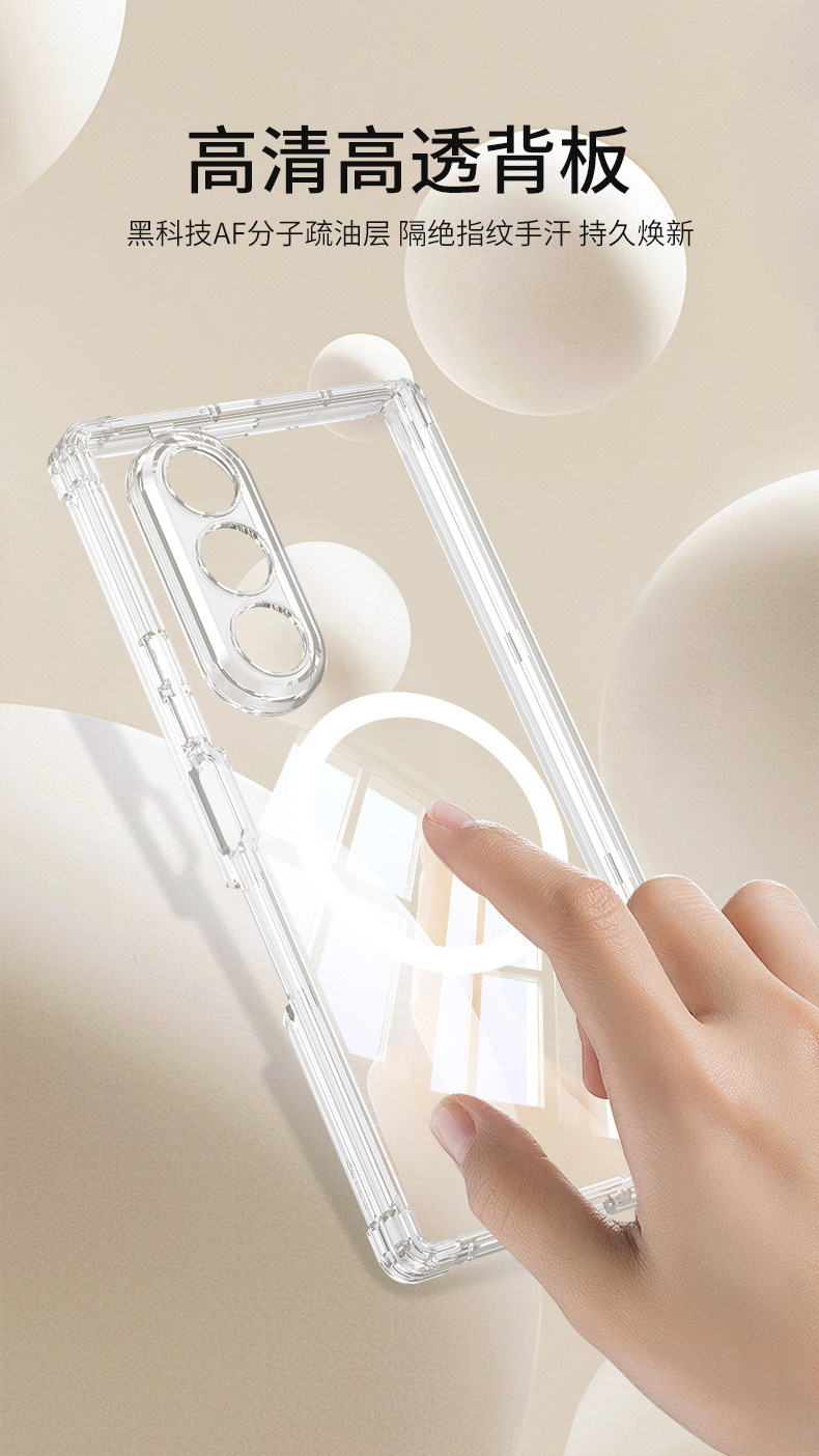 Compatible with Samsung Z Fold7 phone case, airbag shockproof Magsafe transparent magnetic Fold7 folding protective case