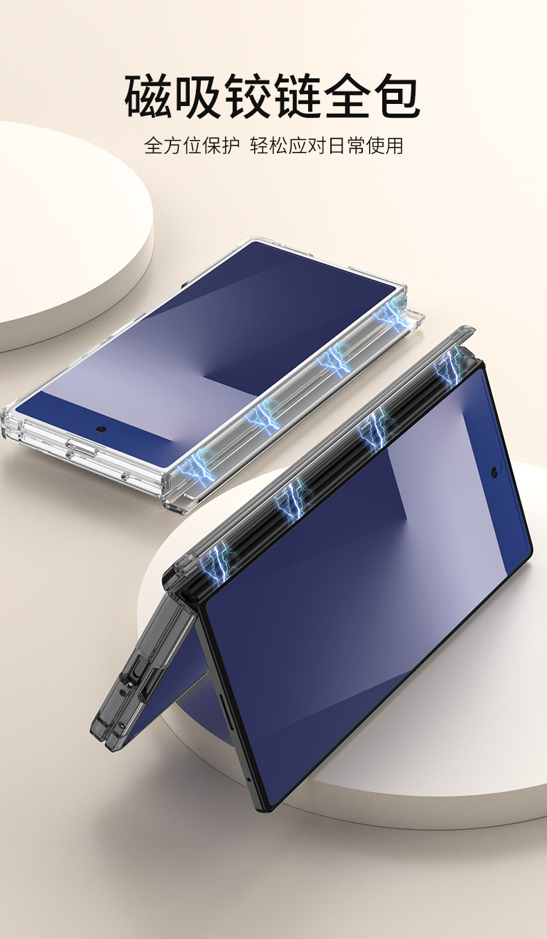 Compatible with Samsung Z Fold7 phone case, airbag shockproof Magsafe transparent magnetic Fold7 folding protective case