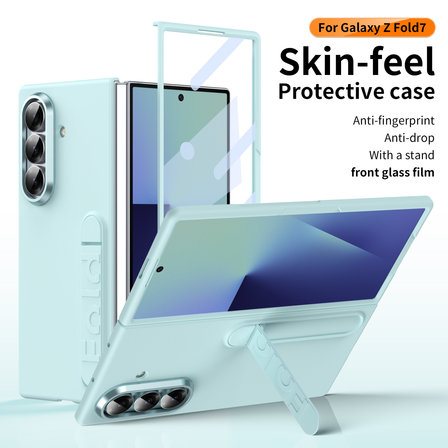 Compatible with Samsung Z Fold8/7/6 phone case, 5/4/3 screen protector, all-in-one stand, official folding protective case.
