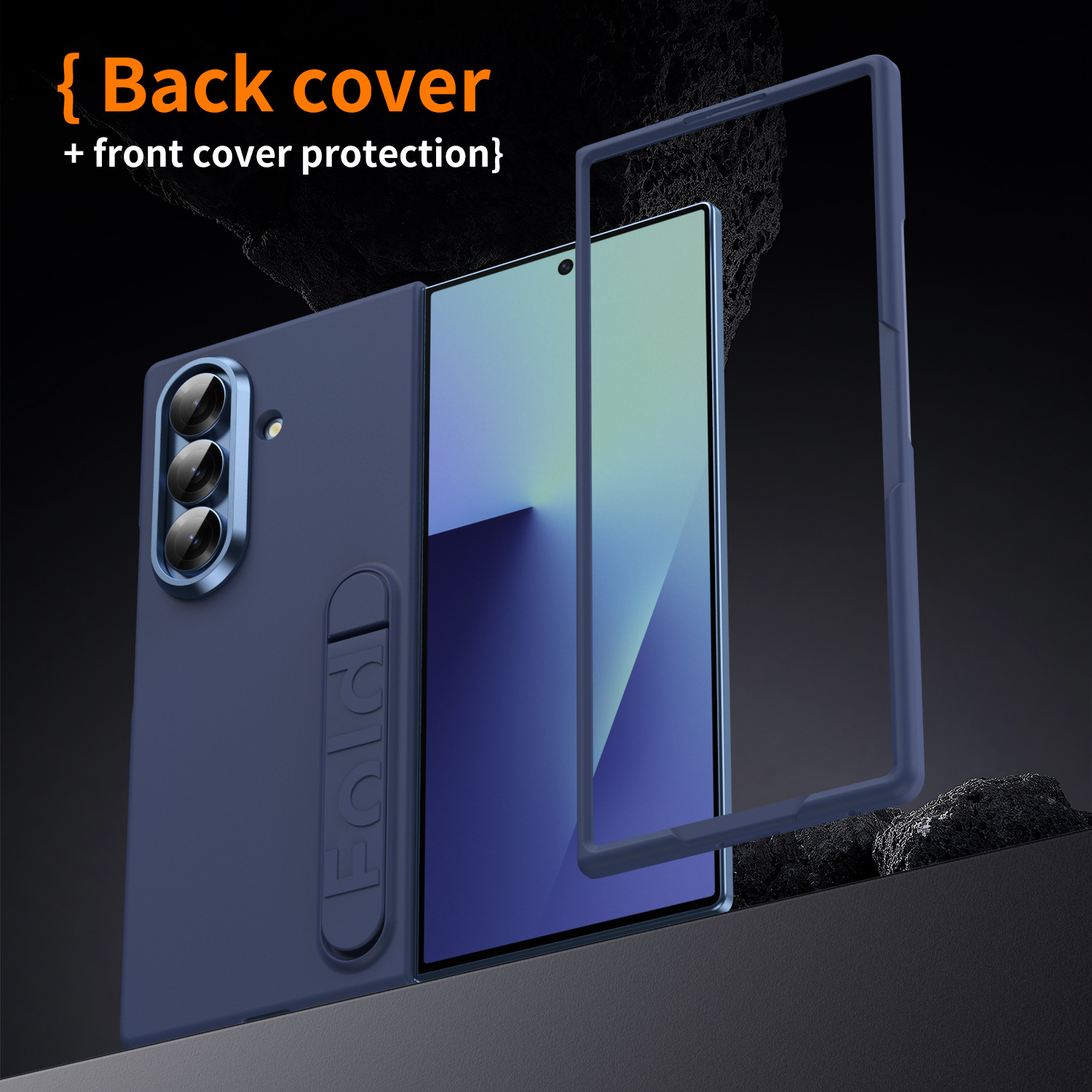 Compatible with Samsung Z Fold8/7/6 phone case, 5/4/3 screen protector, all-in-one stand, official folding protective case.