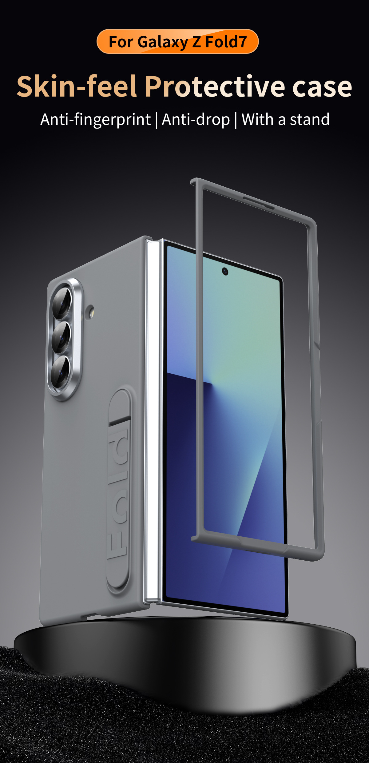 Compatible with Samsung Z Fold8/7/6 phone case, 5/4/3 screen protector, all-in-one stand, official folding protective case.