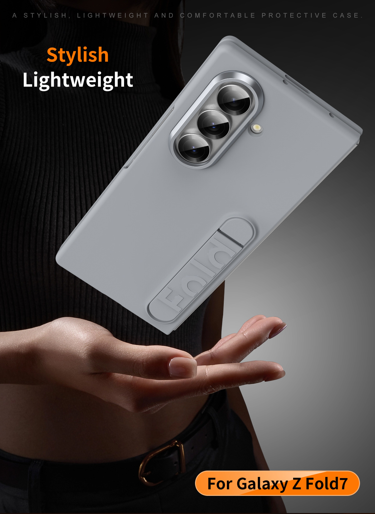 Compatible with Samsung Z Fold8/7/6 phone case, 5/4/3 screen protector, all-in-one stand, official folding protective case.