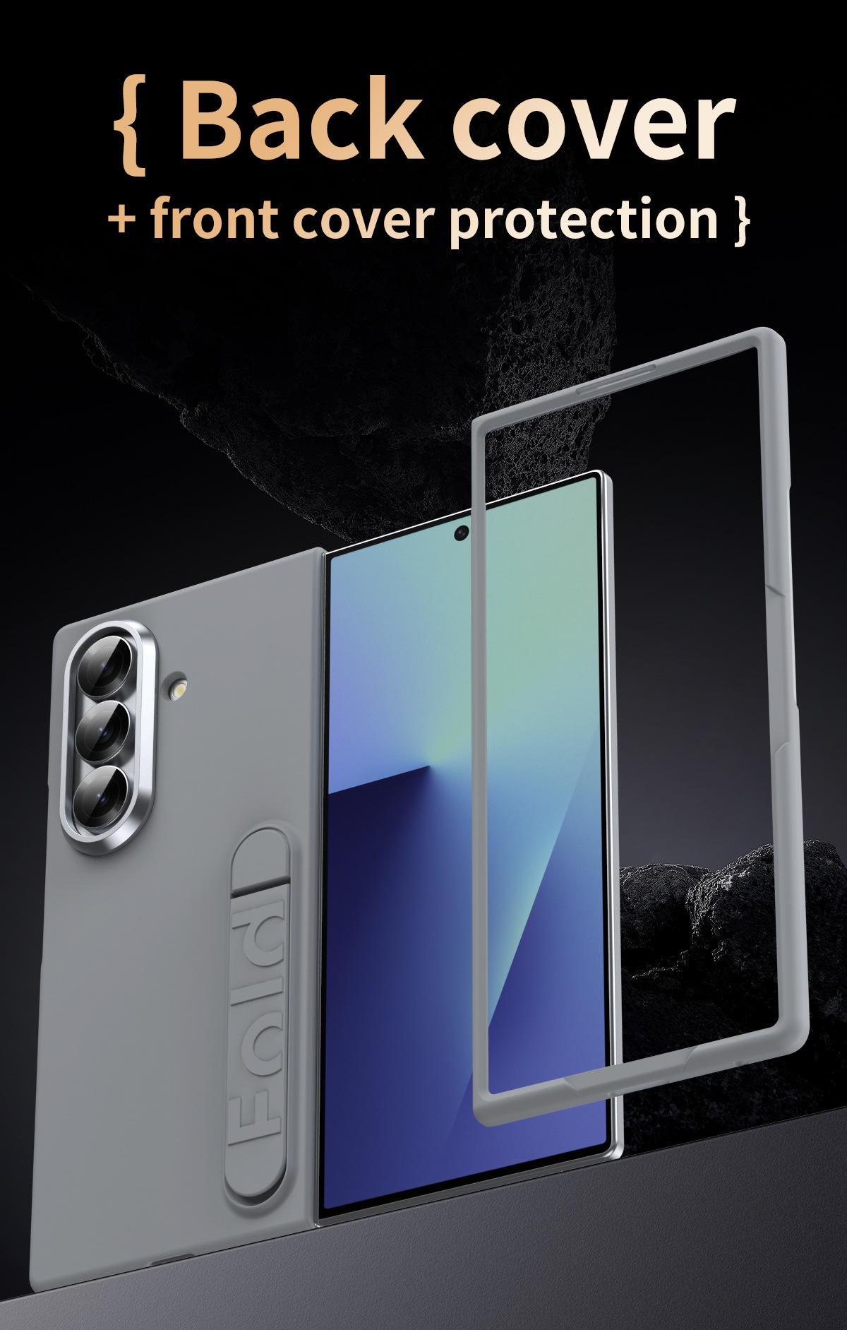 Compatible with Samsung Z Fold8/7/6 phone case, 5/4/3 screen protector, all-in-one stand, official folding protective case.