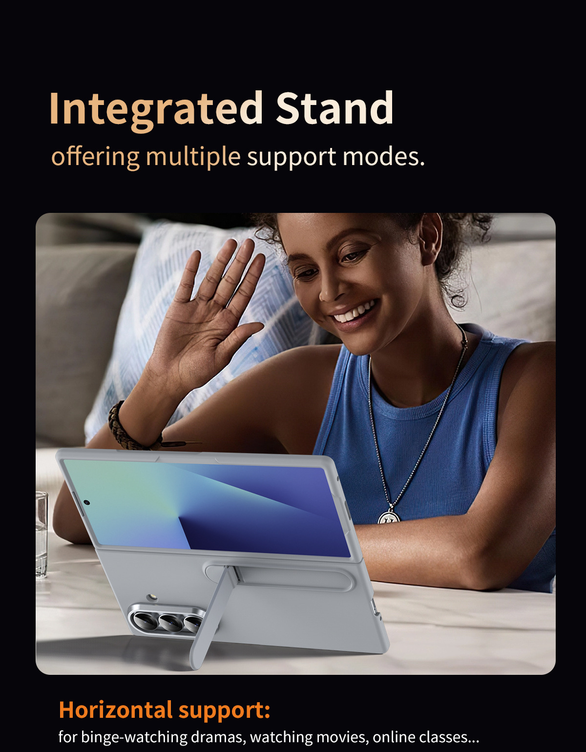 Compatible with Samsung Z Fold8/7/6 phone case, 5/4/3 screen protector, all-in-one stand, official folding protective case.