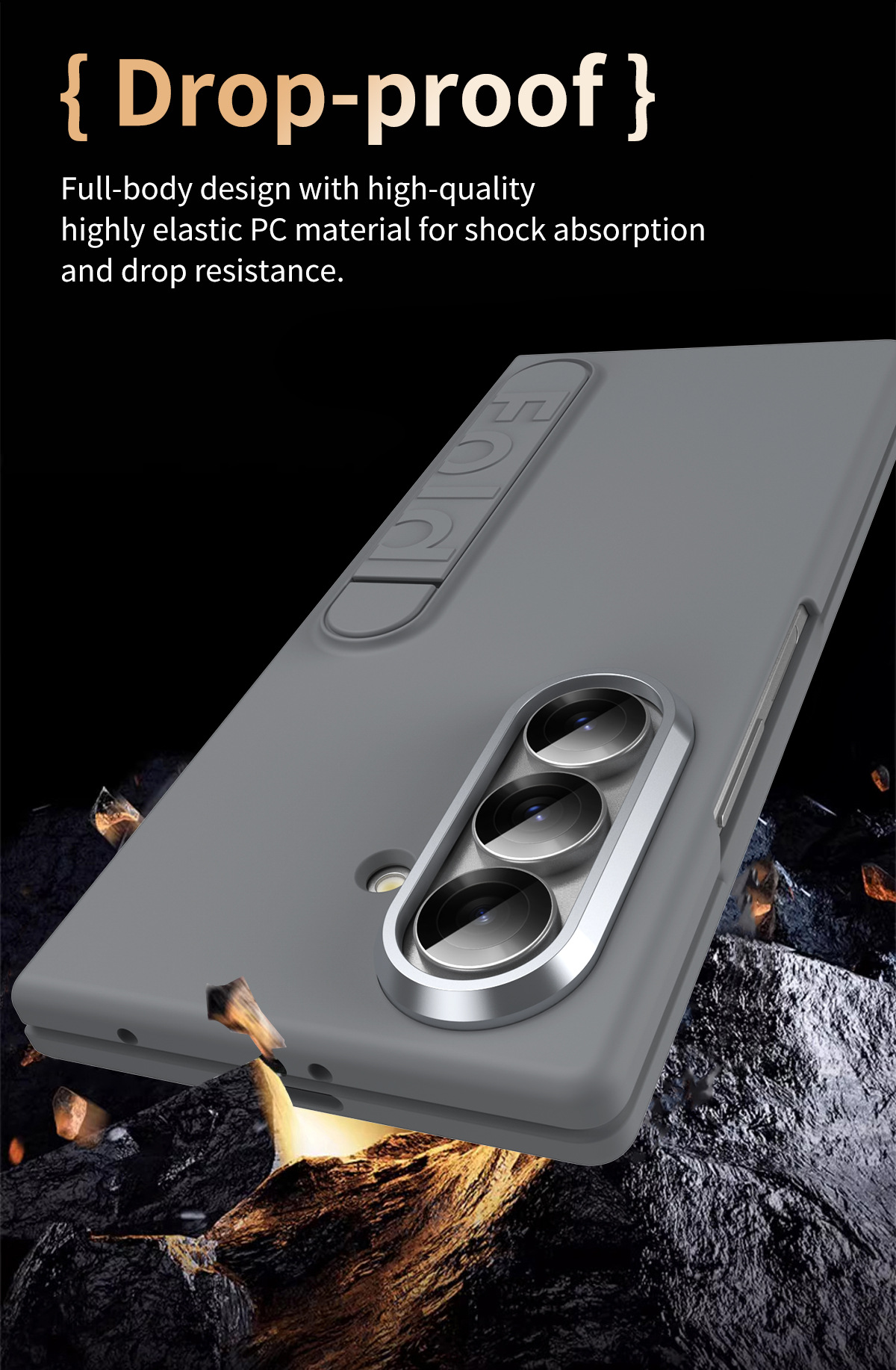 Compatible with Samsung Z Fold8/7/6 phone case, 5/4/3 screen protector, all-in-one stand, official folding protective case.