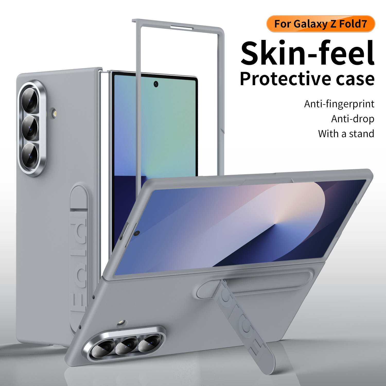 Compatible with Samsung Z Fold8/7/6 phone case, 5/4/3 screen protector, all-in-one stand, official folding protective case.